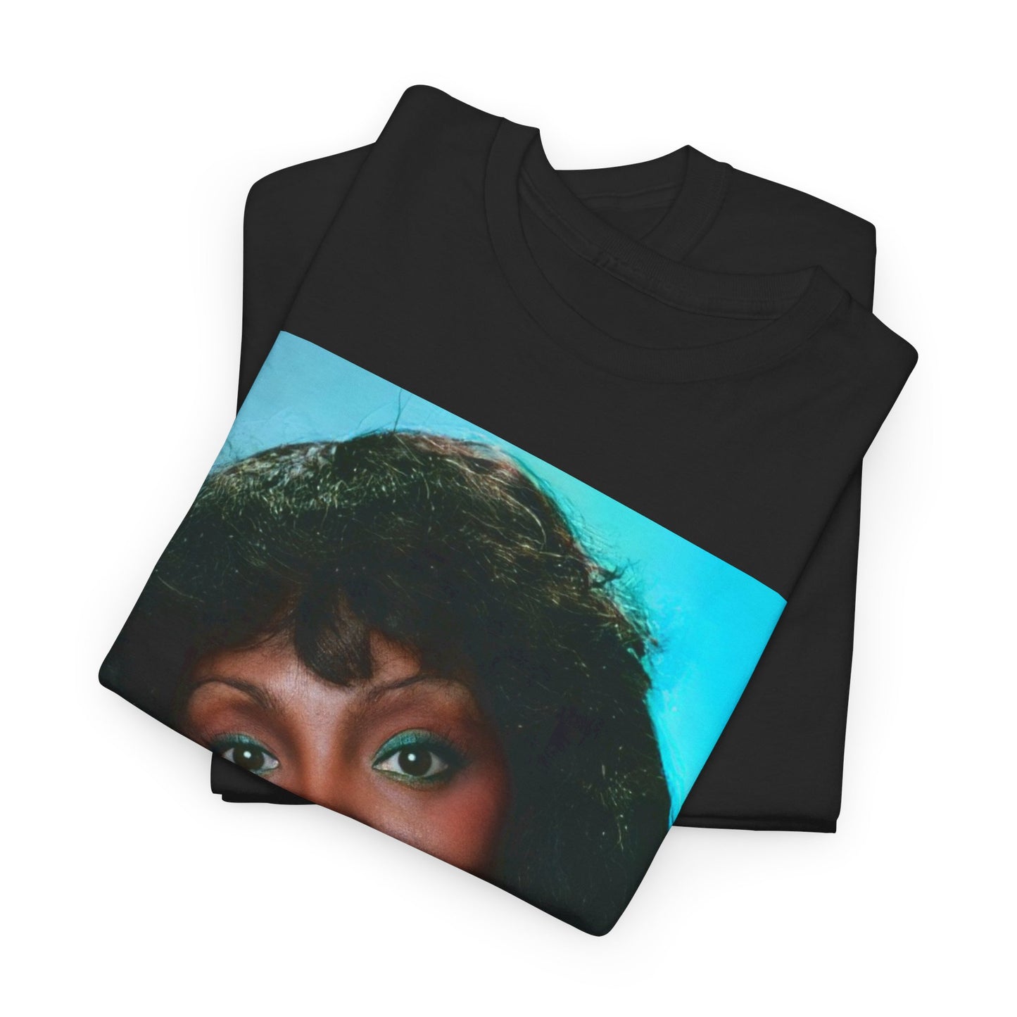 A black graphic t-shirt featuring a graphic related to Donna Summer's 'Last Dance' song or era.