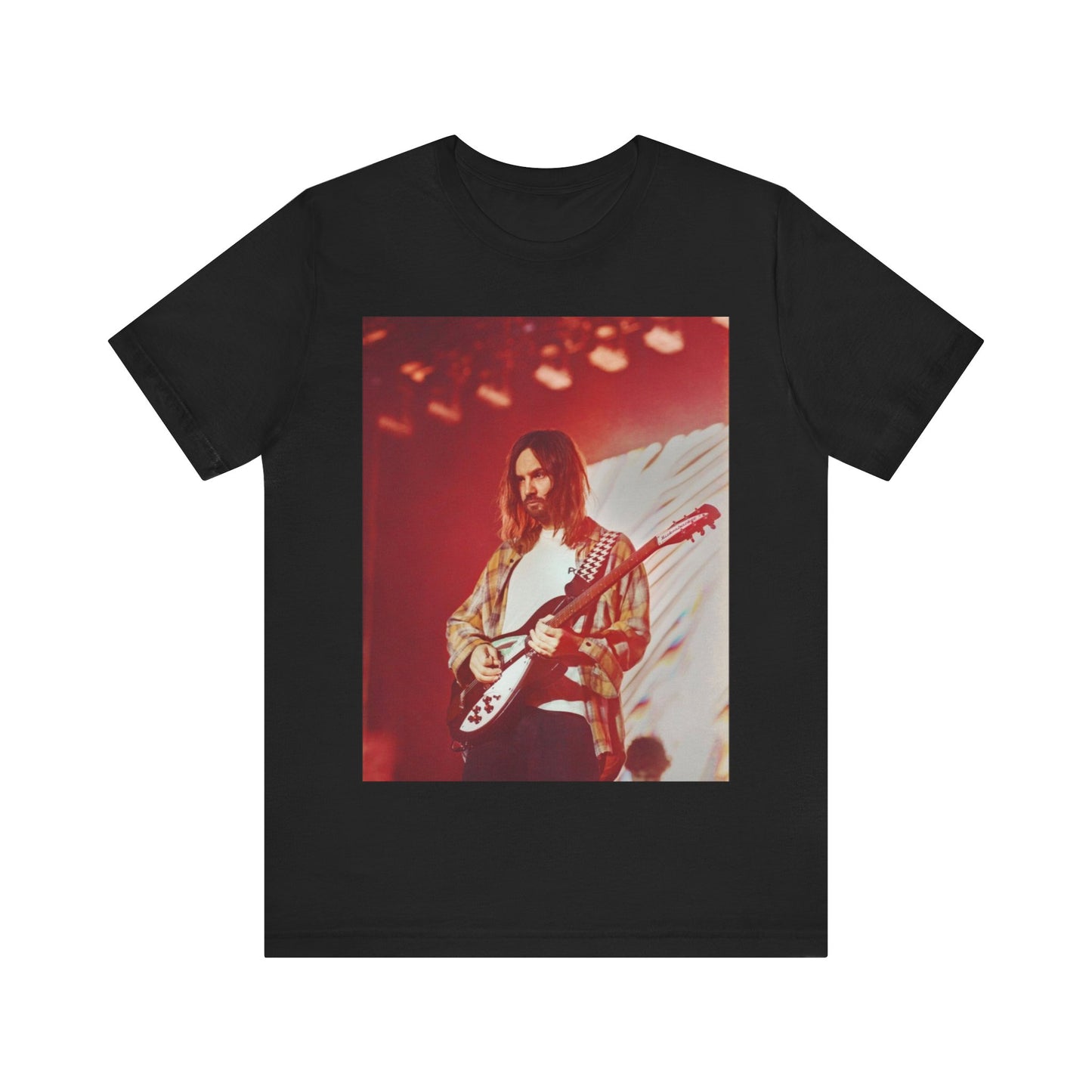 A black graphic t-shirt featuring a cool psychedelic journey graphic of Tame Impala.