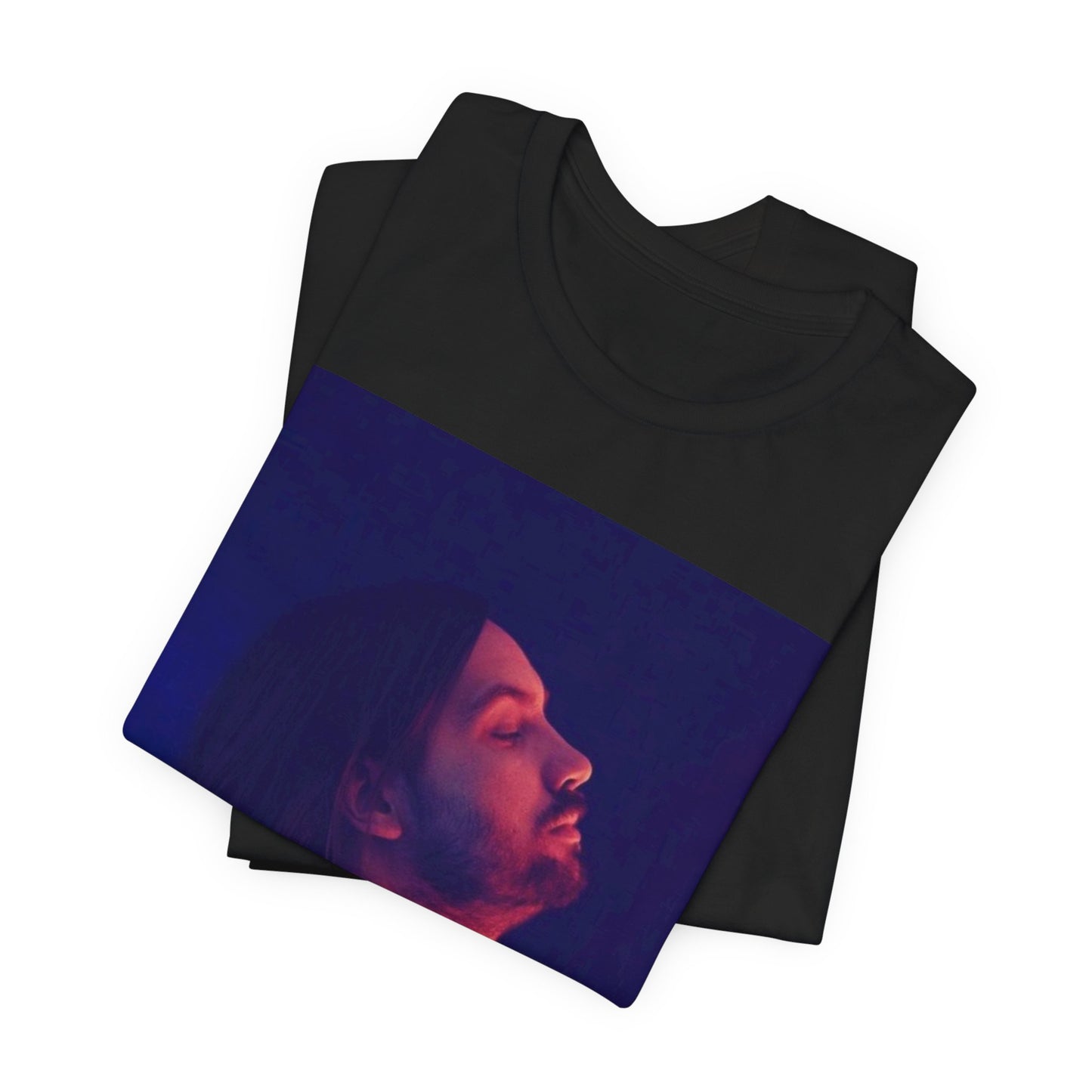 A black graphic t-shirt featuring a retro indie alt-rock graphic of Tame Impala.