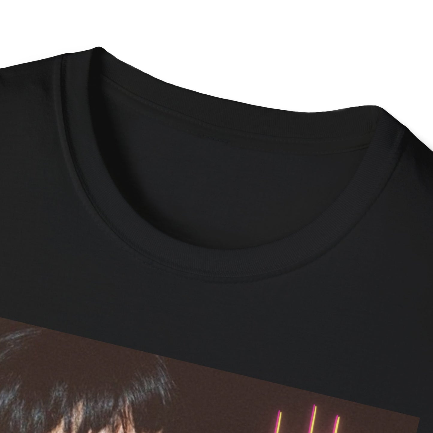 A black graphic t-shirt featuring a retro aesthetic pop graphic of Halsey.