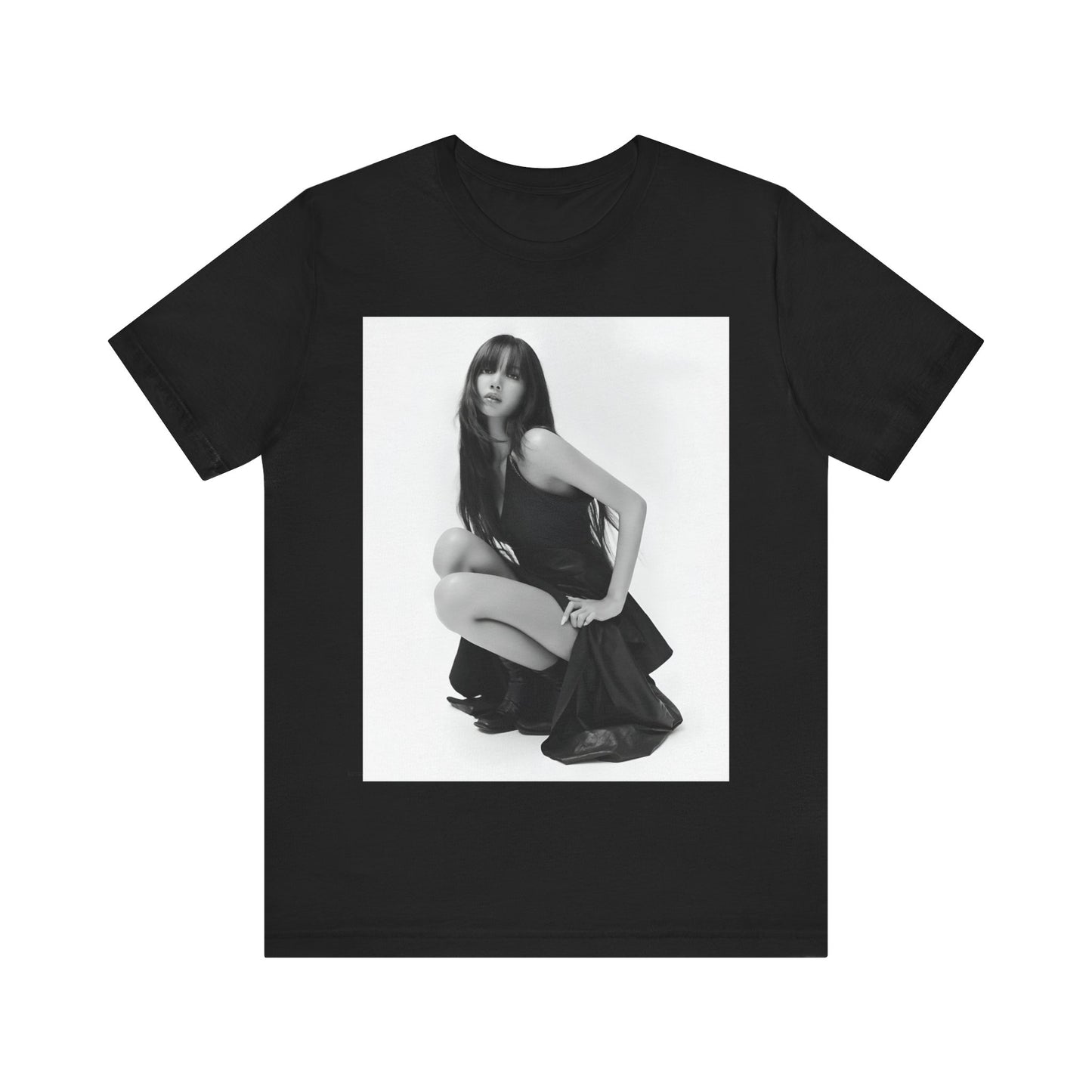 A black graphic t-shirt featuring a graphic related to Lisa's 'Money' song era.