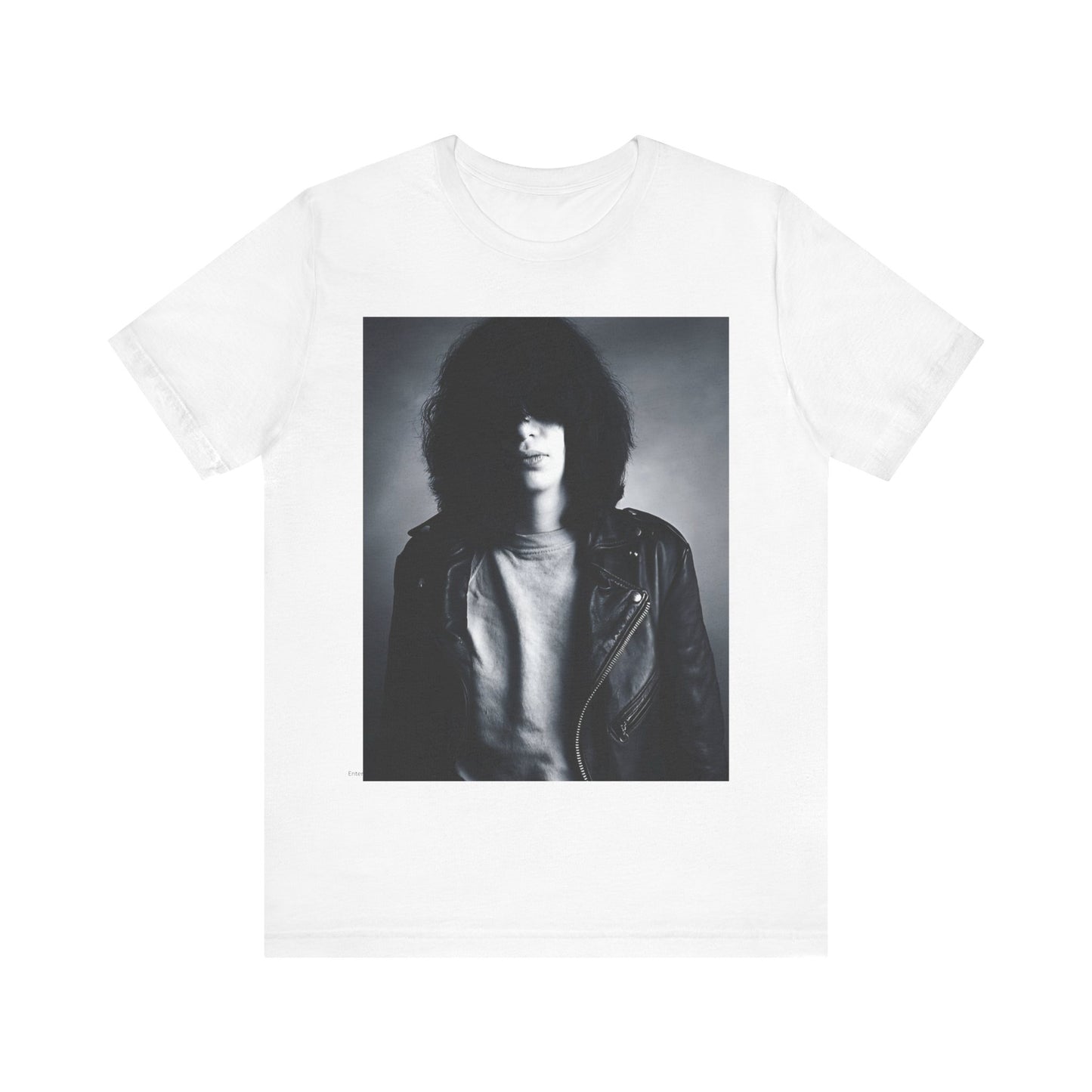 A black graphic t-shirt featuring an early days fast rock graphic of the Ramones.