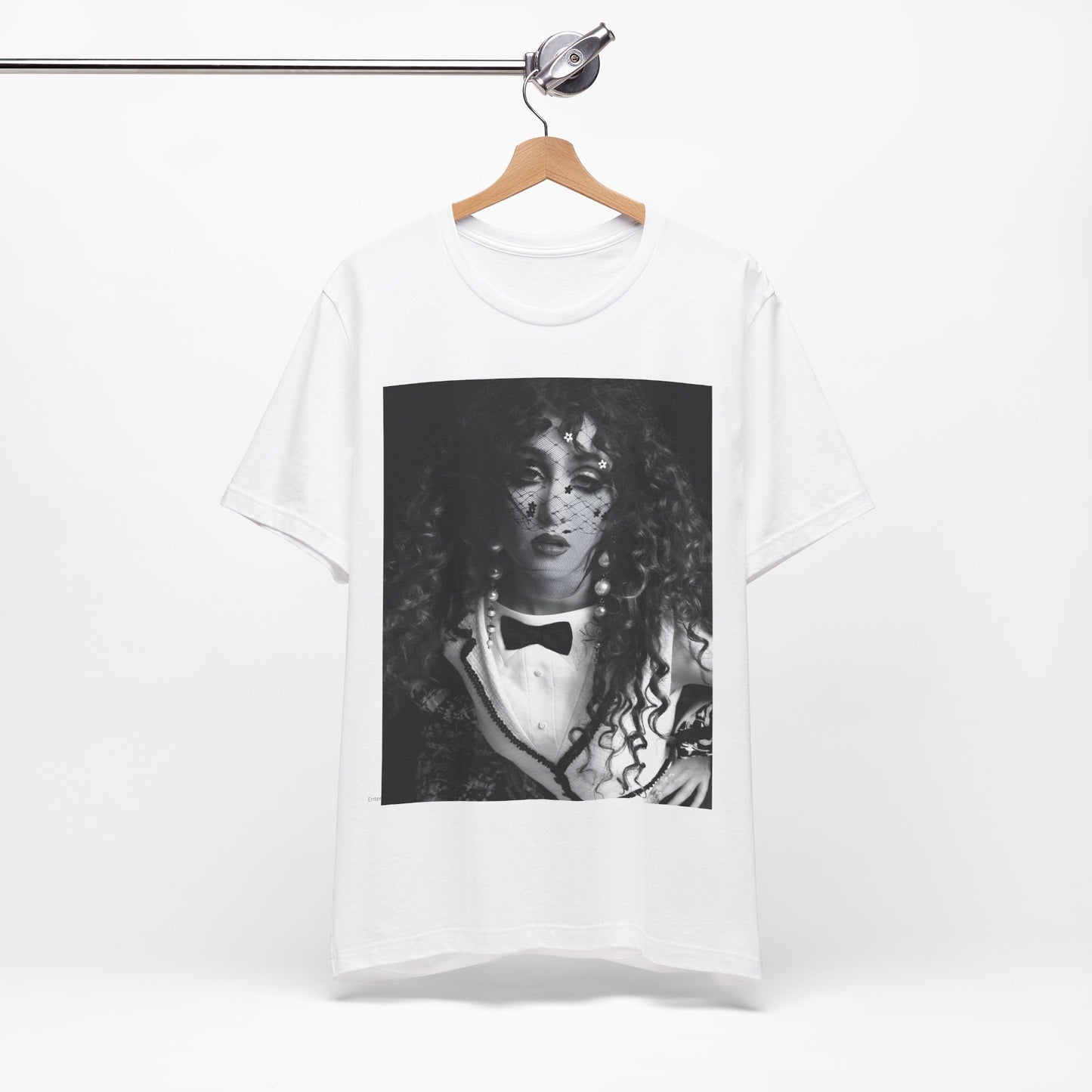 A black graphic t-shirt featuring a graphic related to Chappell Roan's 'Hot to Go' era tour.