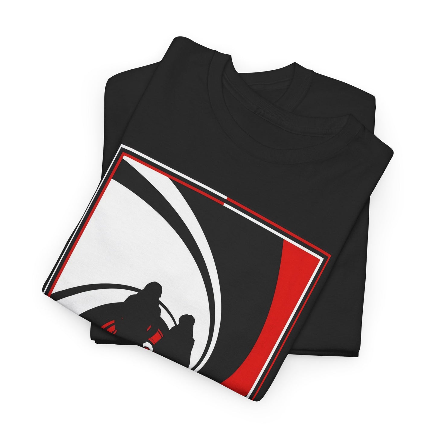 A black graphic t-shirt featuring a minimalist design graphic for The White Stripes.