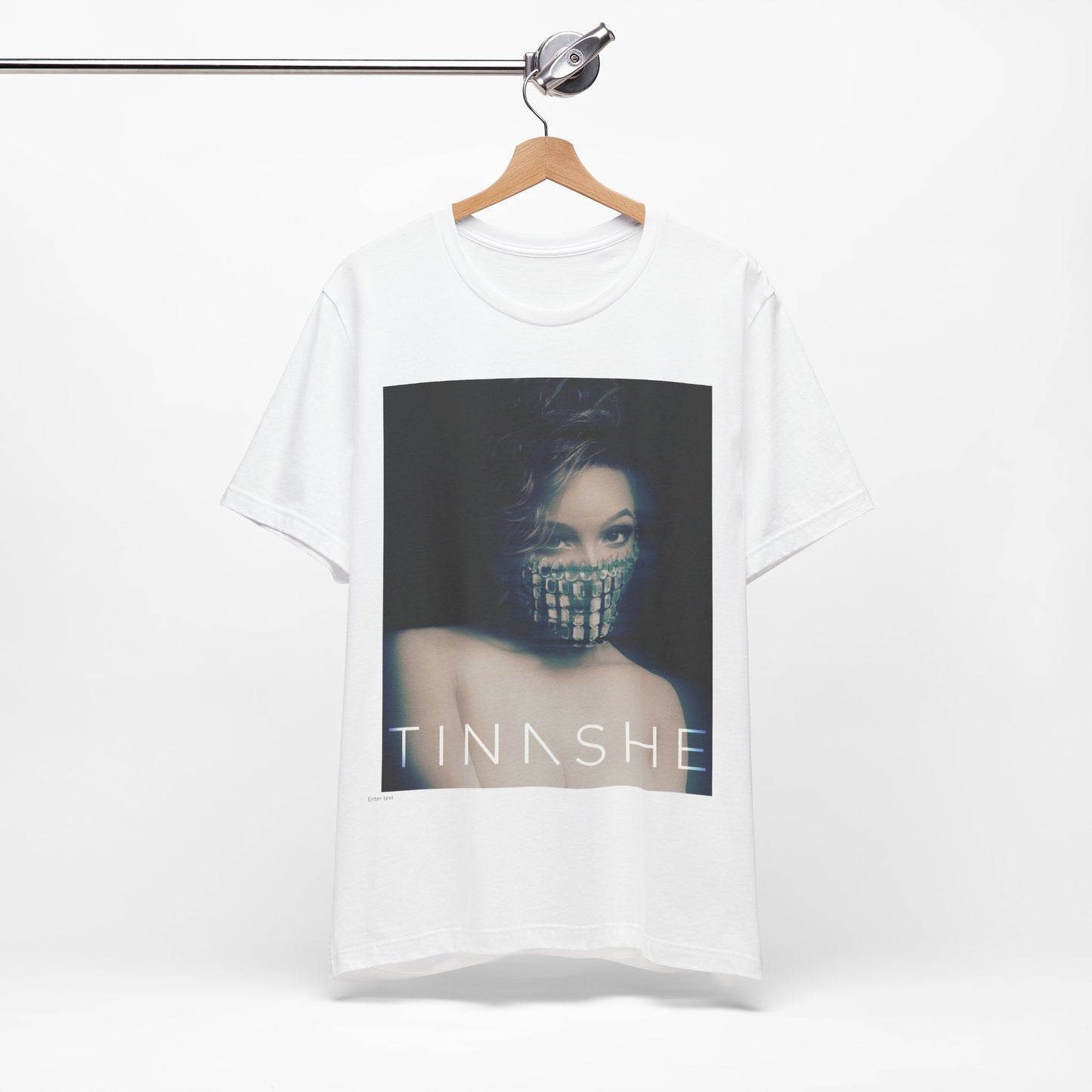 A black graphic t-shirt featuring the album cover art for Tinashe's 'Aquarius'.