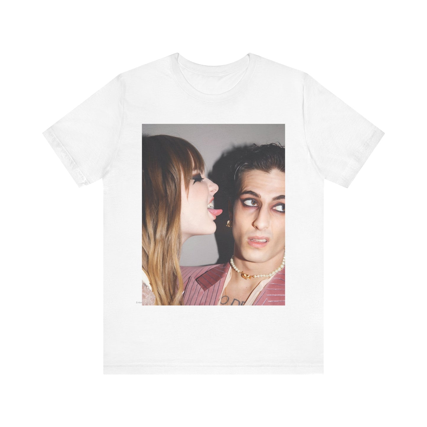 A black graphic t-shirt featuring a fearless rock and roll graphic of Maneskin.