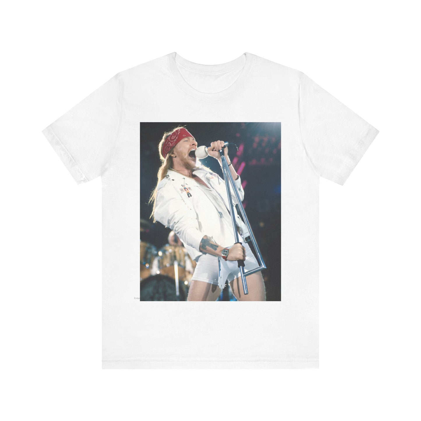 A black graphic t-shirt featuring a graphic related to Guns N' Roses' 'November Rain' song or era.