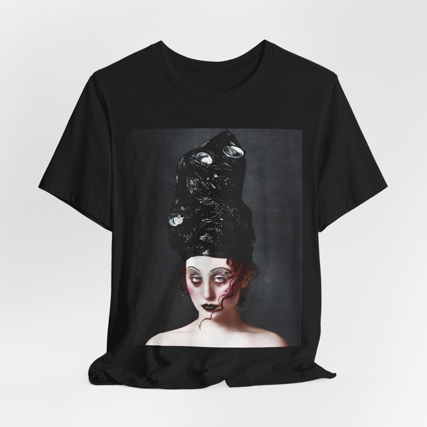 A black graphic t-shirt featuring a vintage graphic of Chappell Roan as a drag pop icon.