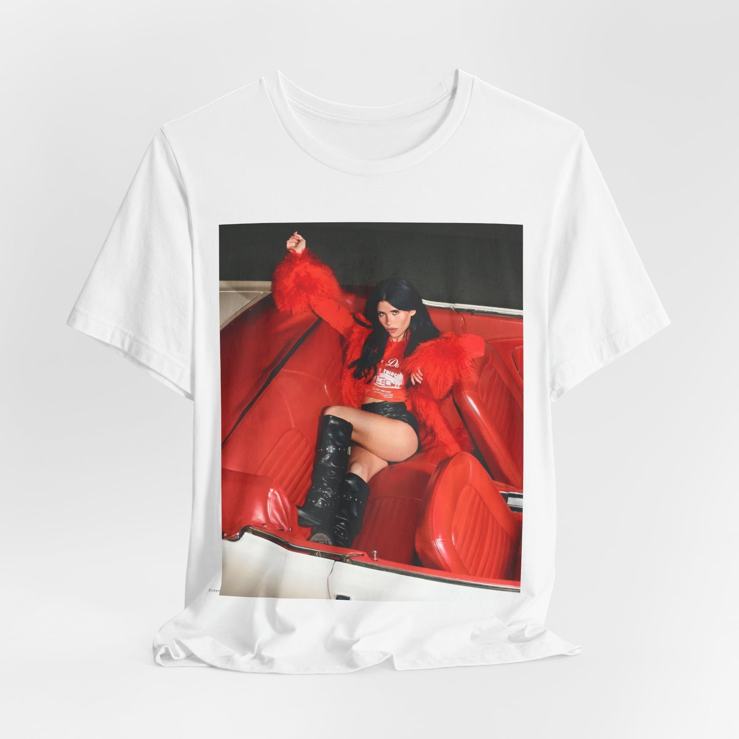 A black graphic t-shirt featuring a retro graphic related to Nessa Barrett's 'Dying on the Inside' song or era.