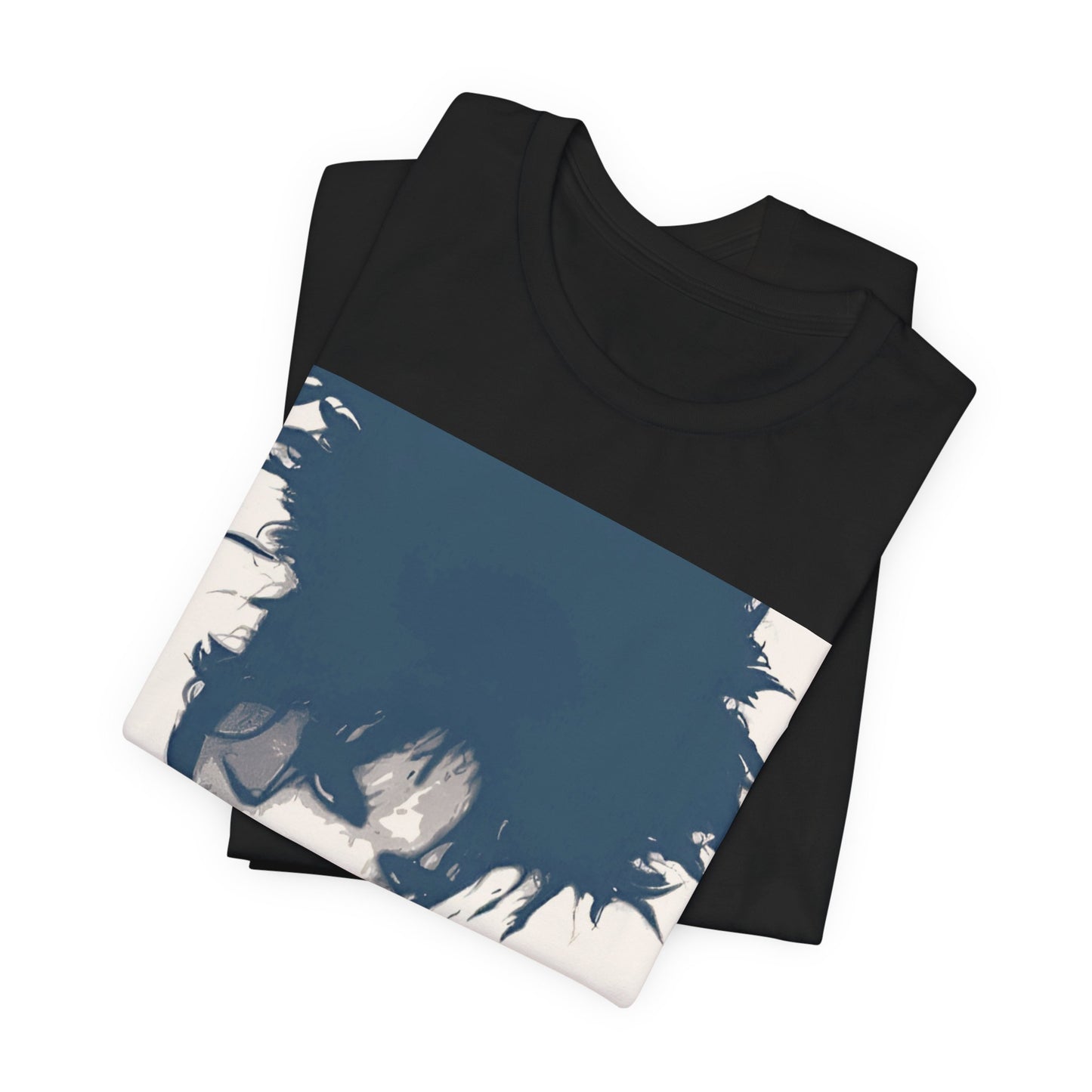 A black graphic t-shirt featuring a graphic related to The Cure's 'Boys Don't Cry' song or era.