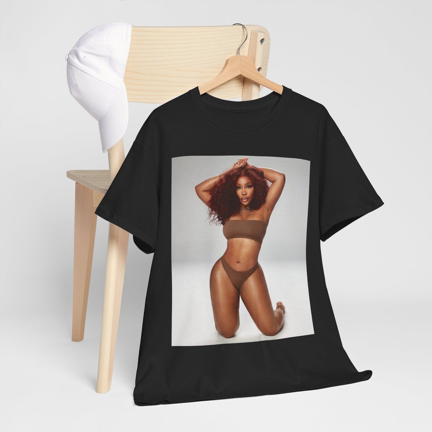 A black graphic t-shirt featuring a boxy graphic related to SZA's 'Ctrl' album era.