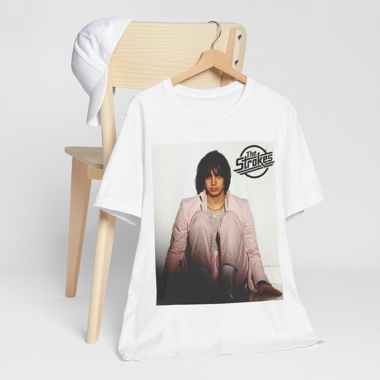 A black graphic t-shirt featuring a graphic of The Strokes with cool New York City vibes.
