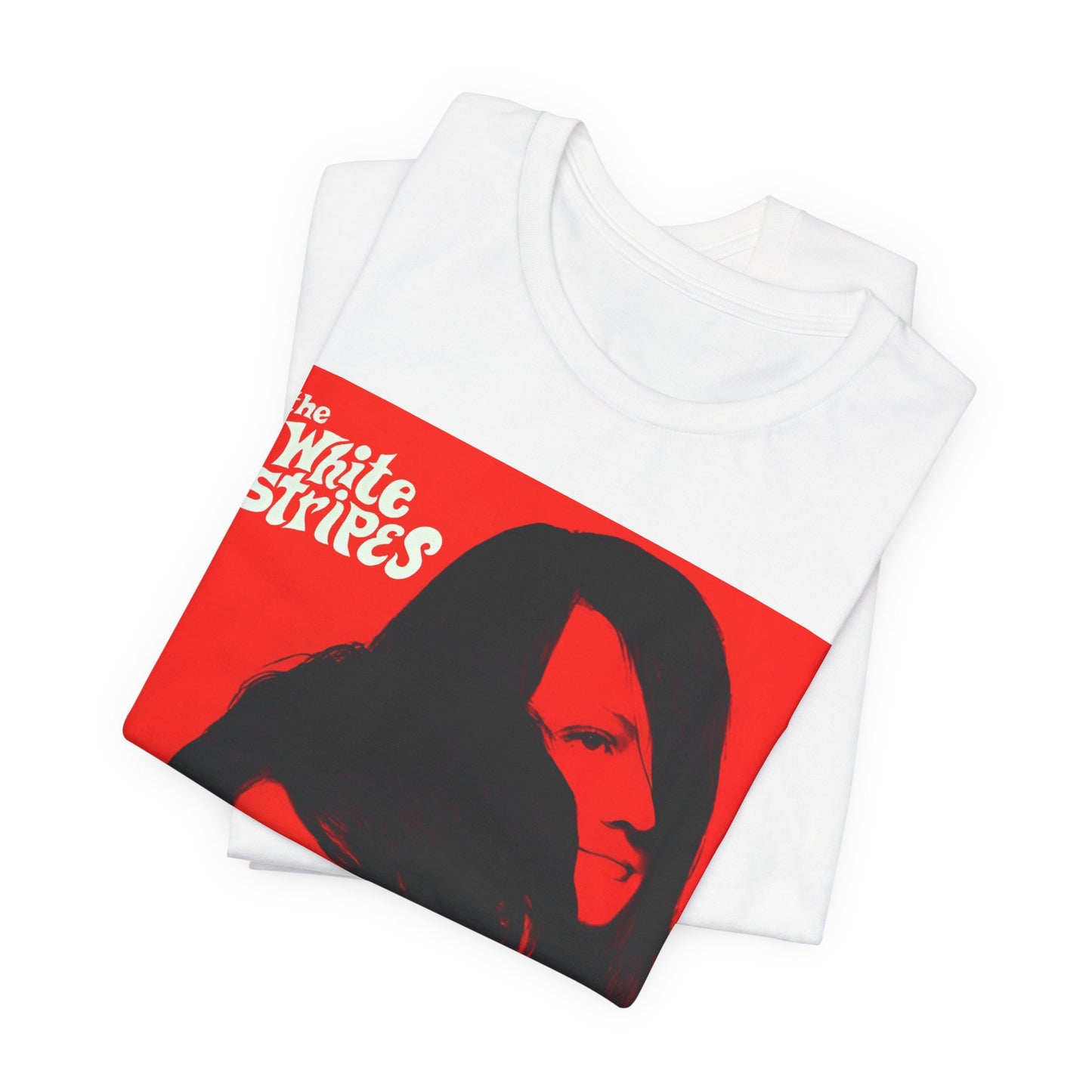 A black graphic t-shirt featuring a graphic related to The White Stripes' 'Icky Thump' album era.
