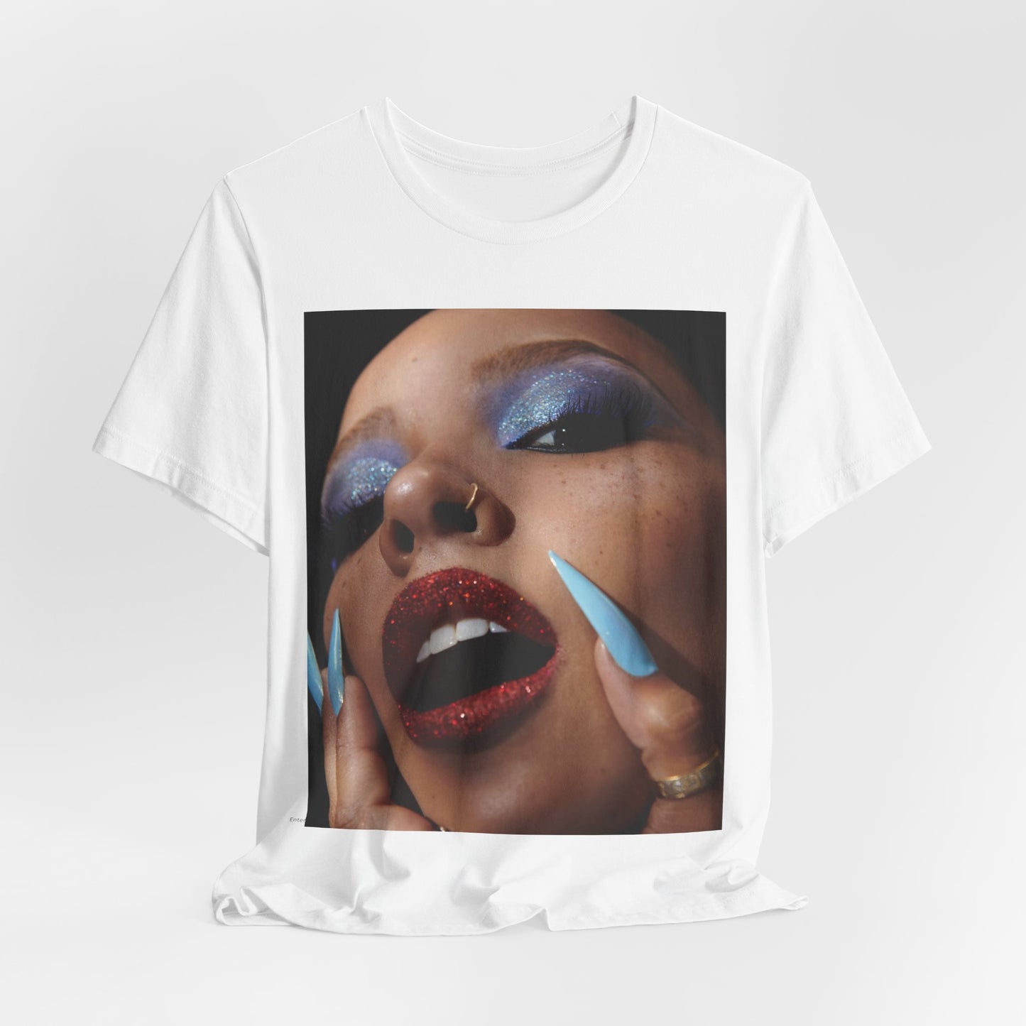 A black graphic t-shirt featuring a graphic related to Tinashe's '2 On' song or era.