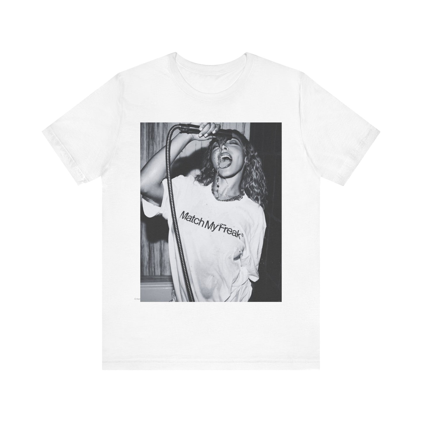 A black graphic t-shirt featuring a black and white graphic related to Tinashe's 'Nasty' era.
