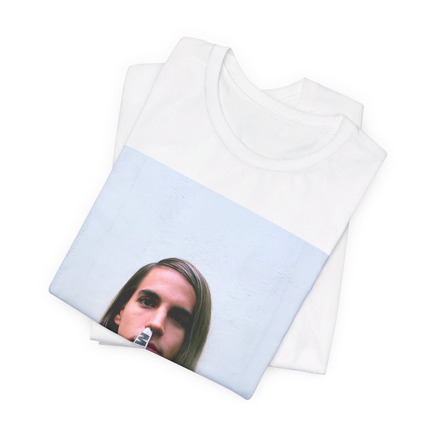 A black graphic t-shirt featuring a 90s photo portrait of Anthony Kiedis from Red Hot Chili Peppers.