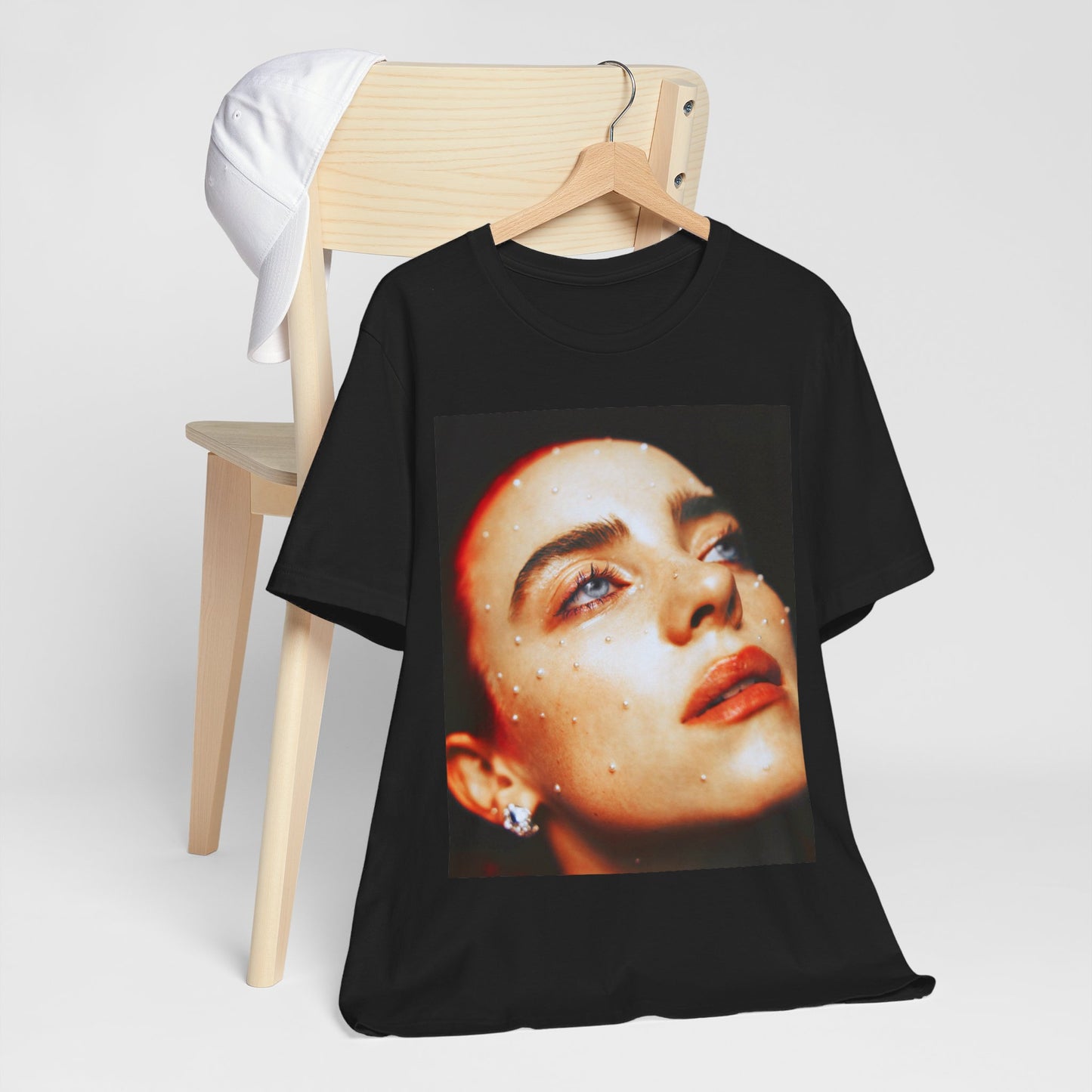 A collage-style graphic t-shirt representing Billie Eilish as a multifaceted icon for Gen-Z.