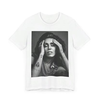 A black graphic t-shirt featuring a retro graphic related to Miley Cyrus' 'Bangerz' album era.