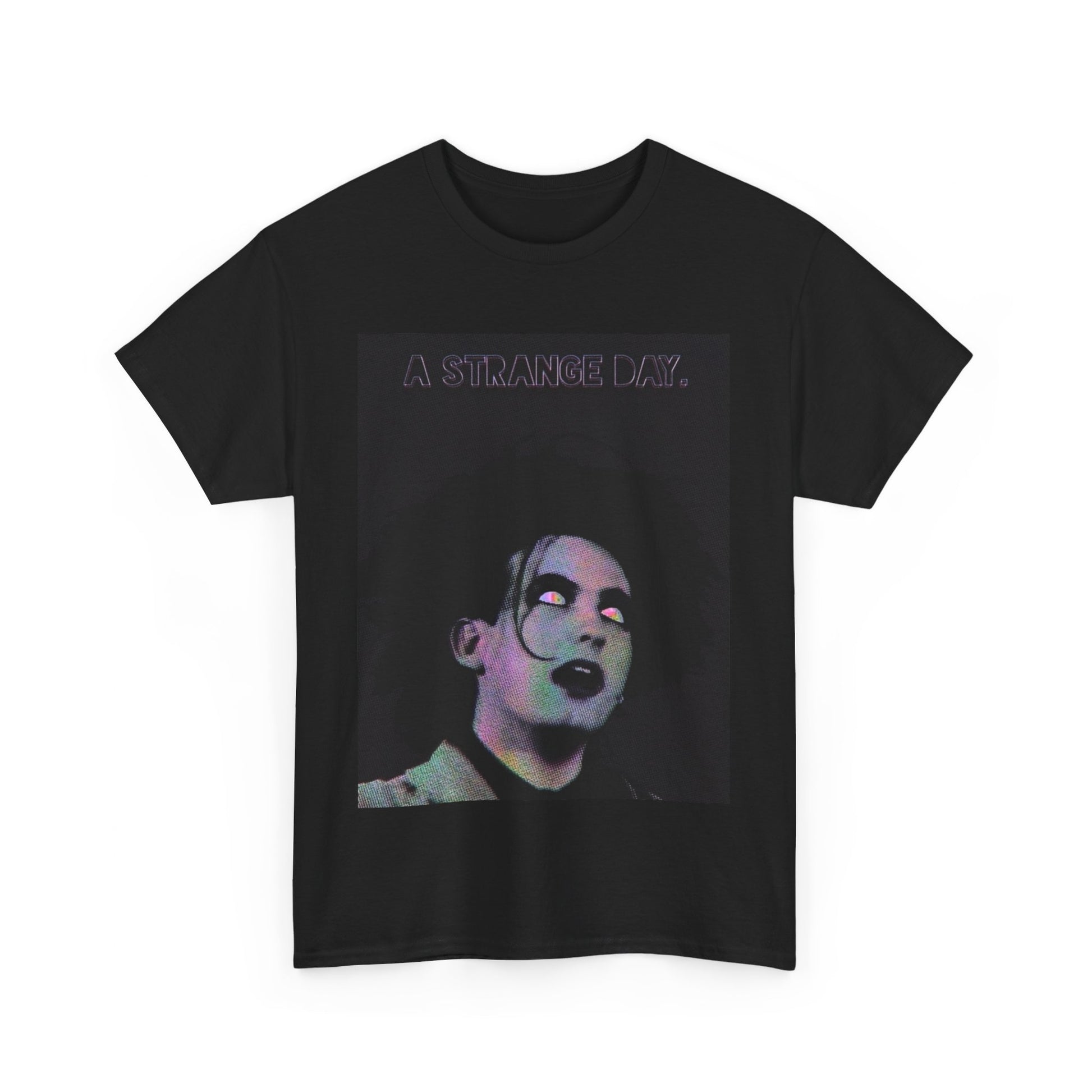 A black graphic t-shirt featuring an aesthetic graphic of The Cure.