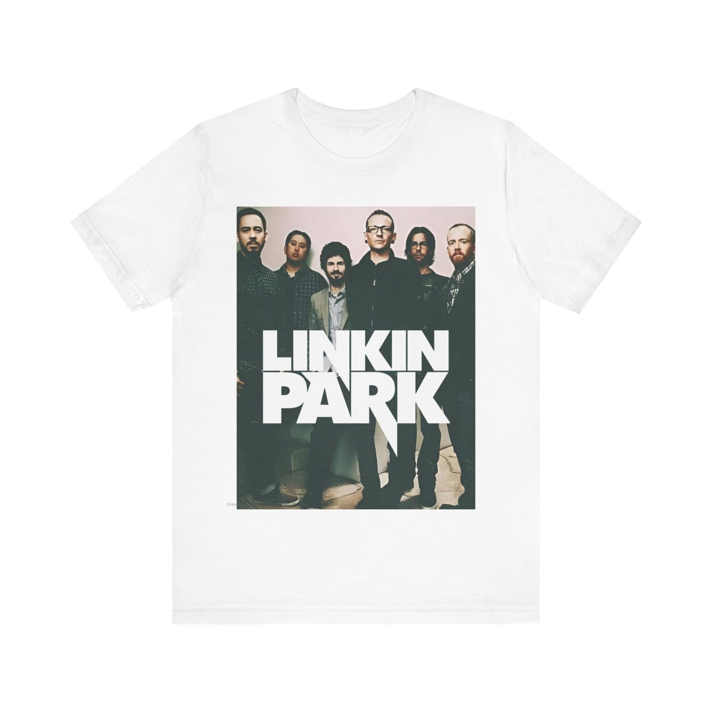 A black graphic t-shirt featuring a graphic related to Linkin Park's 'Numb' song or era.