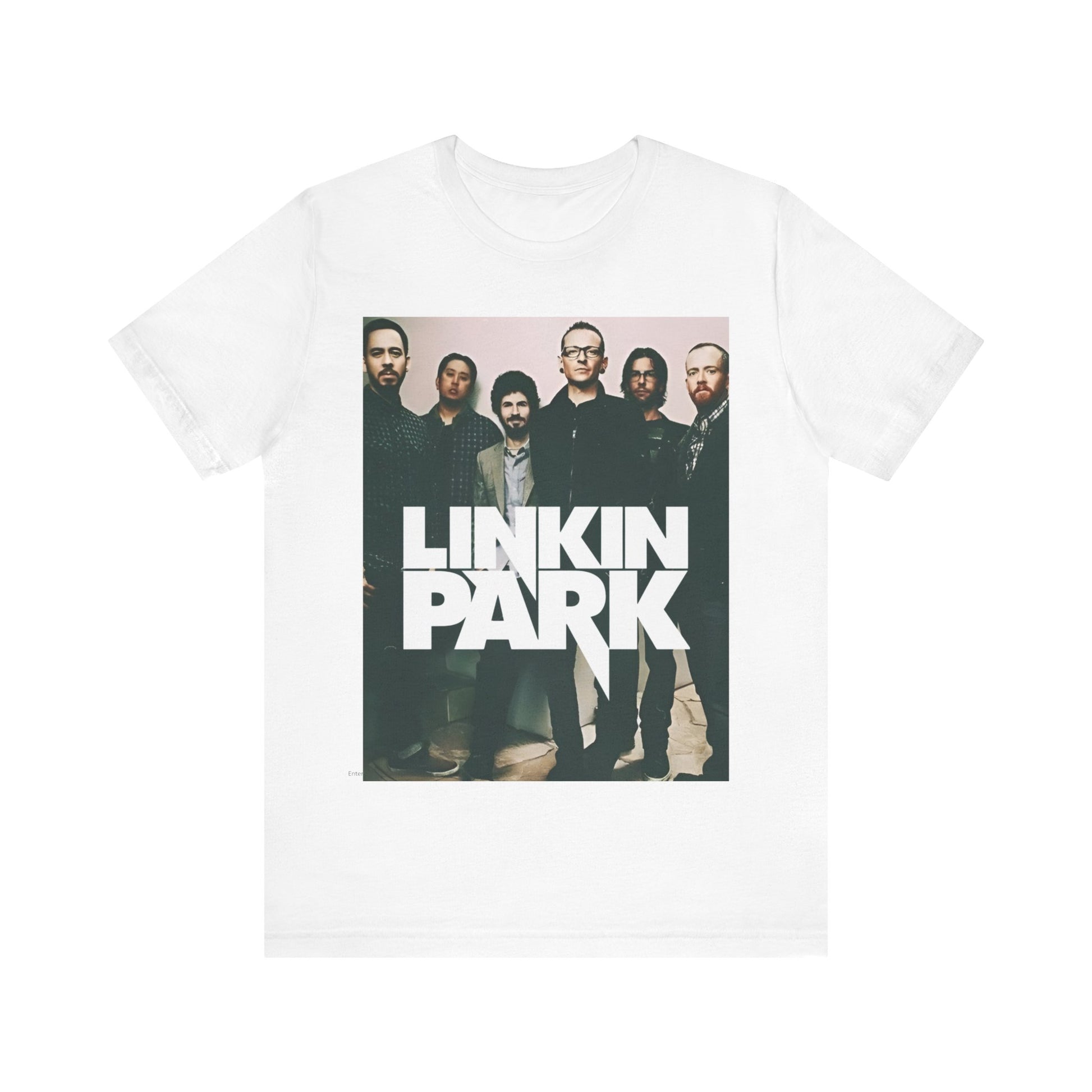 A black graphic t-shirt featuring a graphic related to Linkin Park's 'Numb' song or era.
