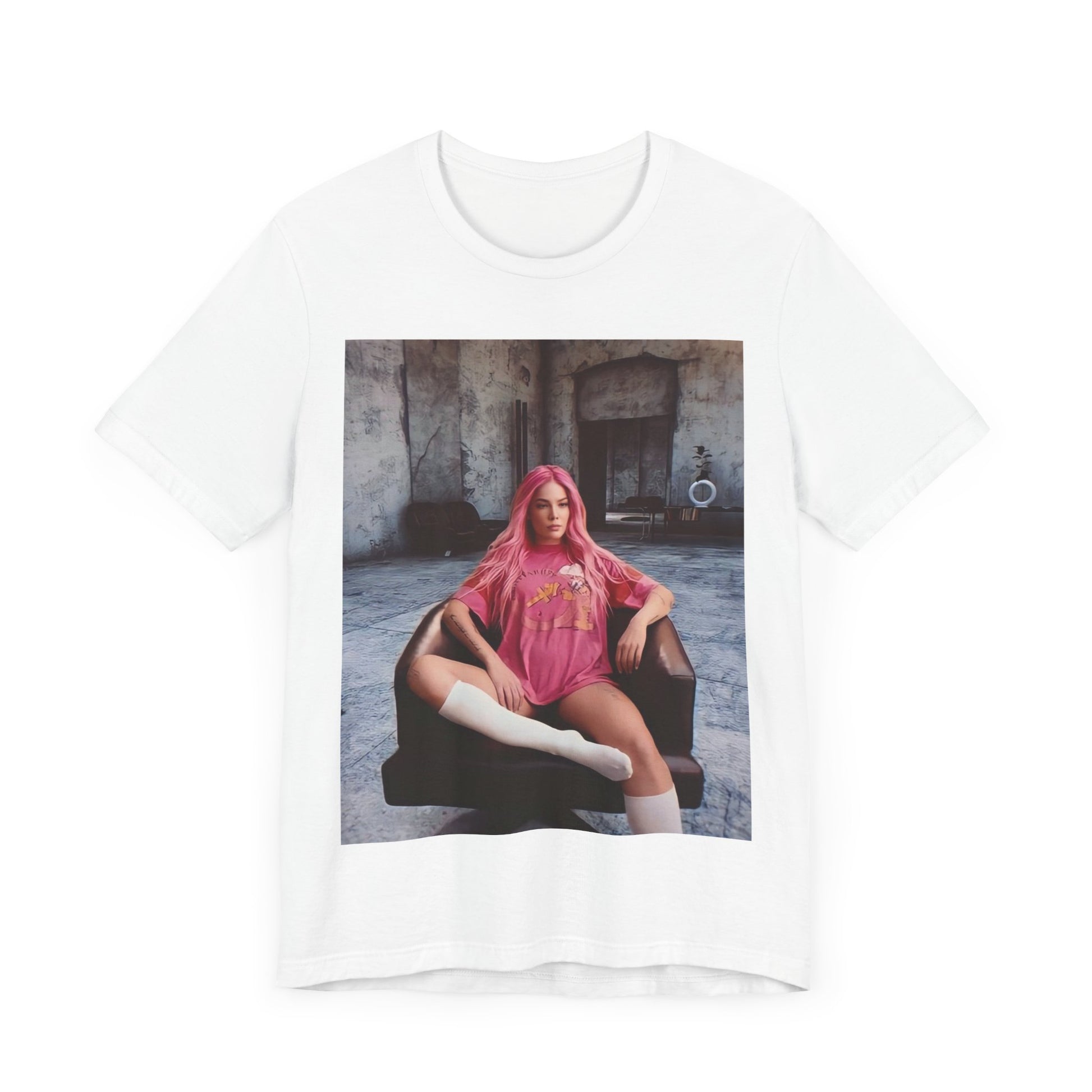 A black graphic t-shirt featuring a retro graphic related to Halsey's 'Badlands' album era.