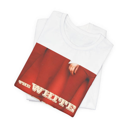 A black graphic t-shirt featuring a red and white signature graphic of The White Stripes.