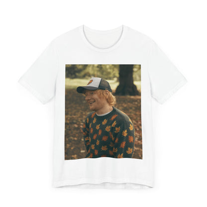 A black graphic t-shirt featuring a graphic related to Ed Sheeran's 'Shape of You' song or era.