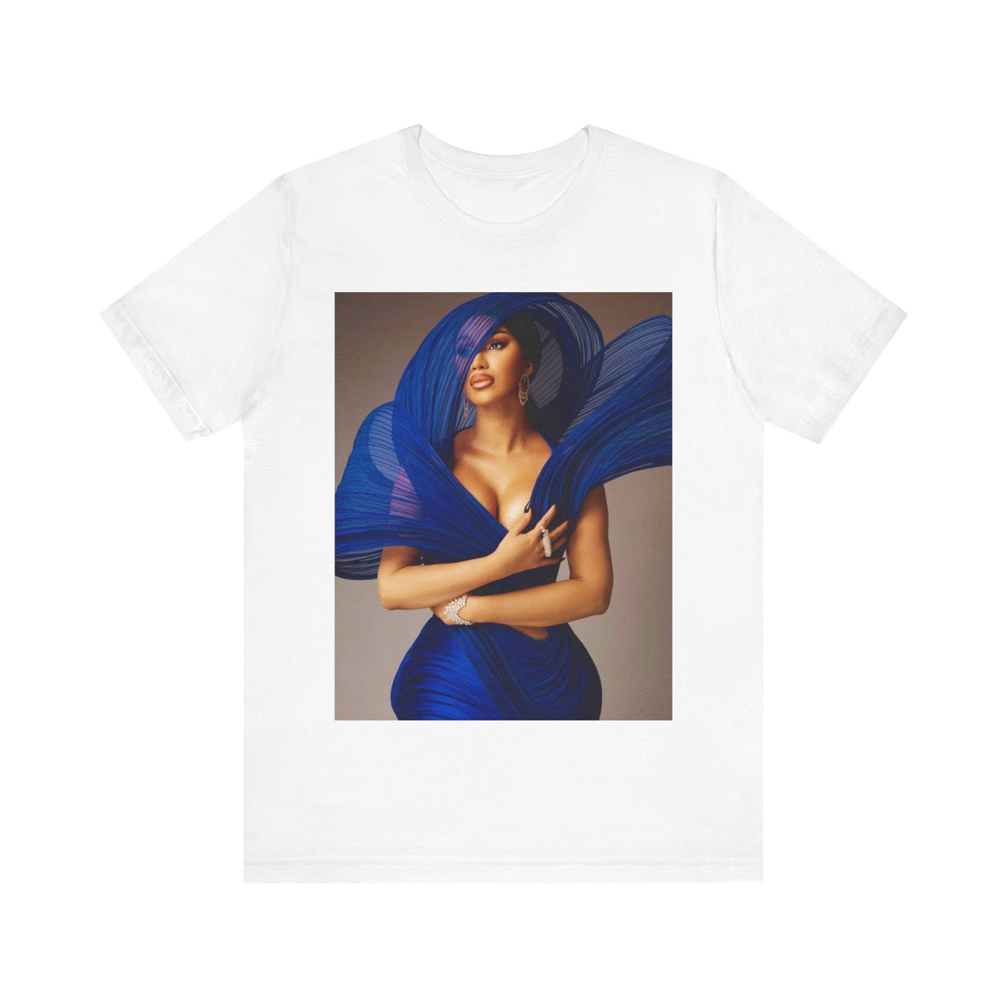 A black graphic t-shirt featuring a graphic of Cardi B in a powerful stance.