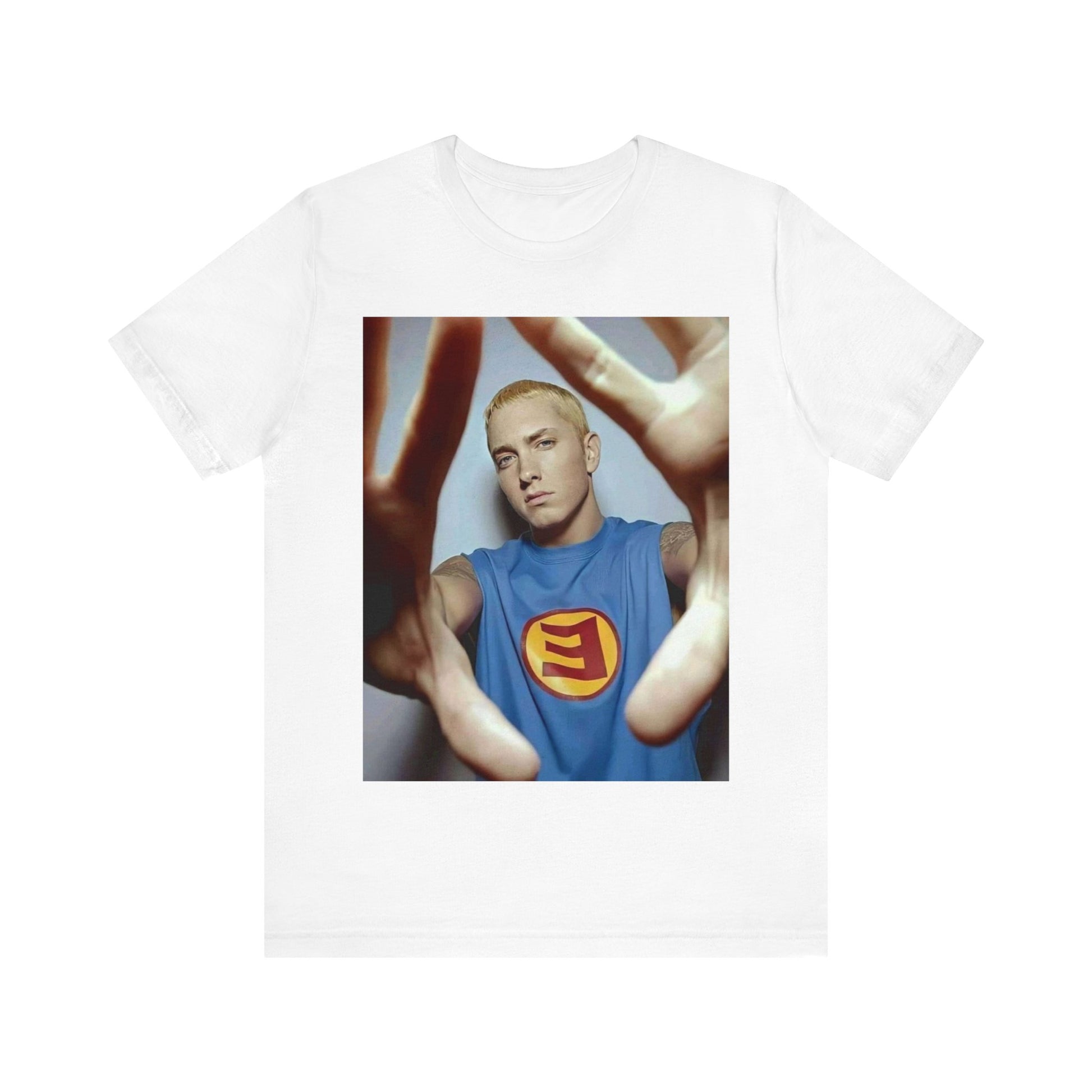 A black graphic t-shirt featuring a graphic related to Eminem's 'The Slim Shady LP' album.