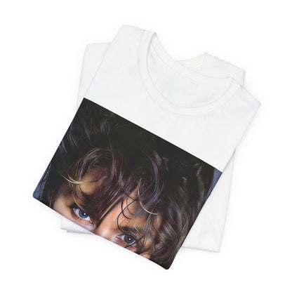 A black graphic t-shirt featuring an 80s style graphic of Laura Branigan.