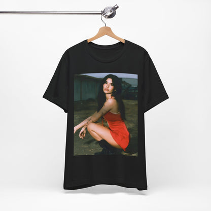A black graphic t-shirt featuring a cool emo graphic of Nessa Barrett.