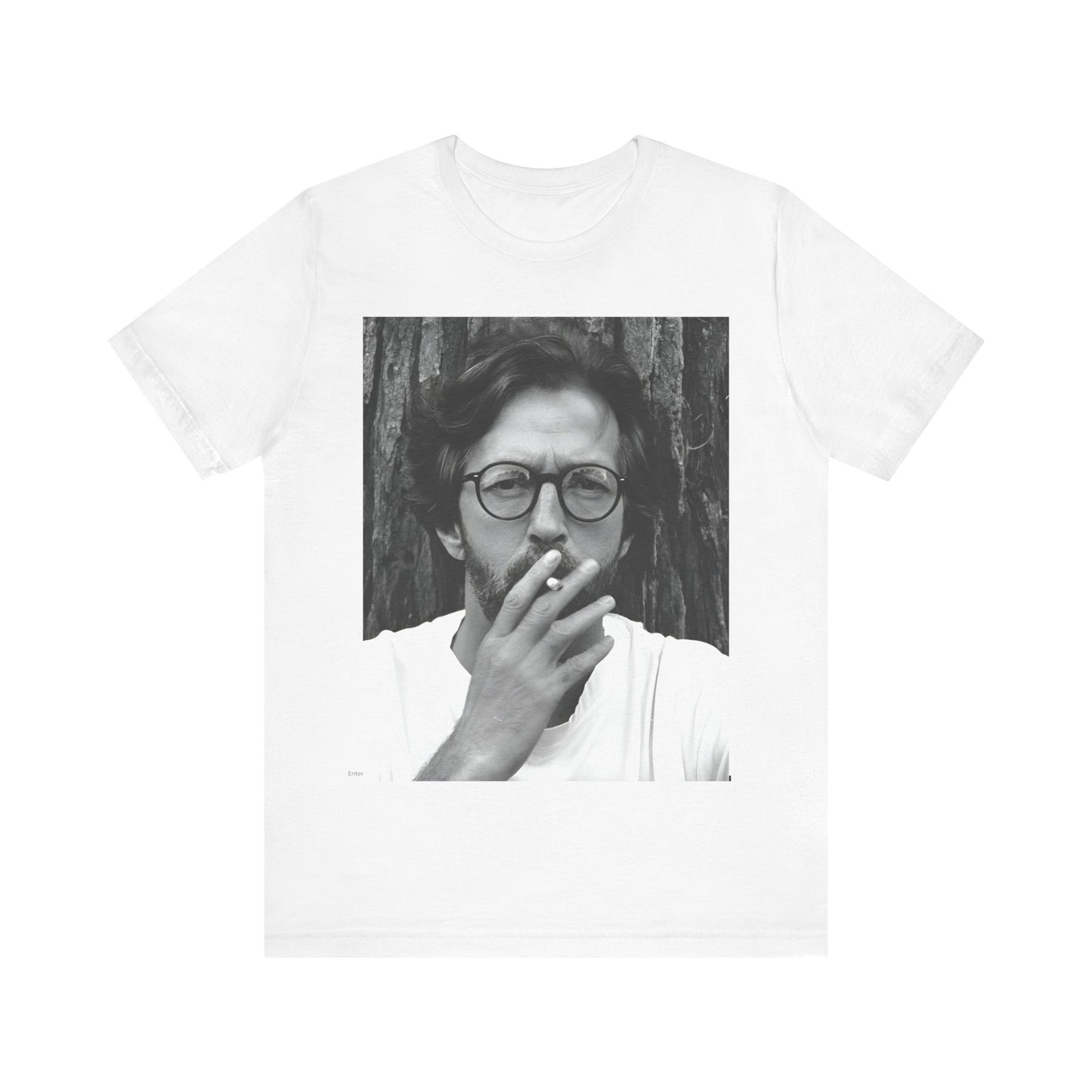 A black graphic t-shirt featuring a graphic related to Eric Clapton's classic Cream era.