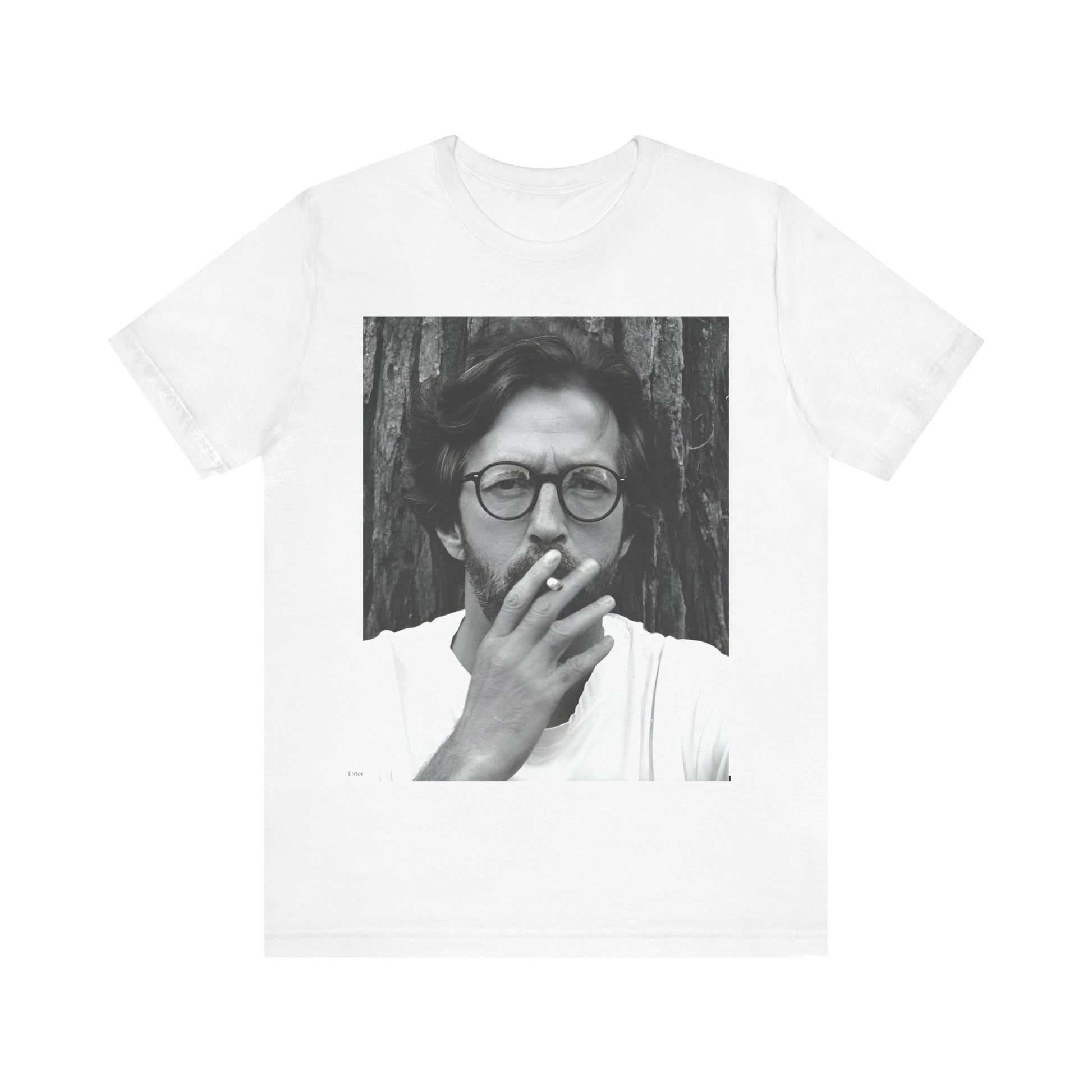 A black graphic t-shirt featuring a graphic related to Eric Clapton's classic Cream era.