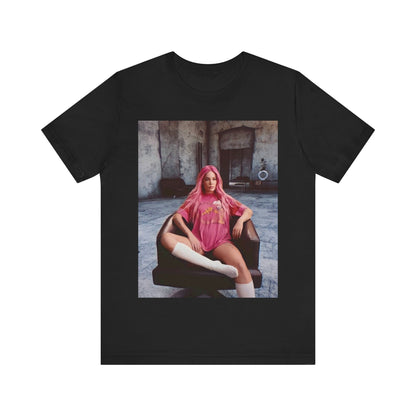 A black graphic t-shirt featuring a retro graphic related to Halsey's 'Badlands' album era.