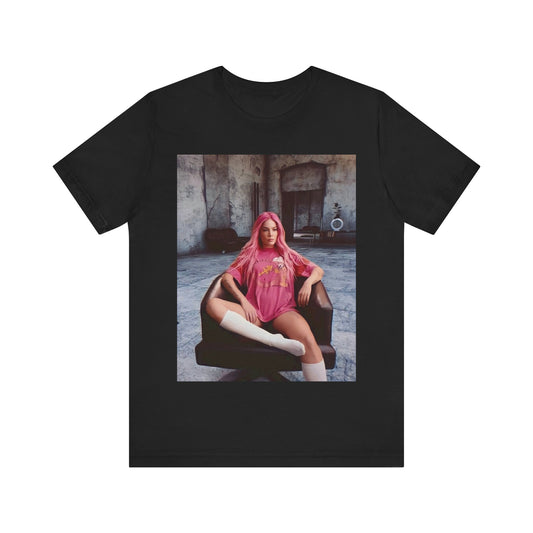 A black graphic t-shirt featuring a retro graphic related to Halsey's 'Badlands' album era.