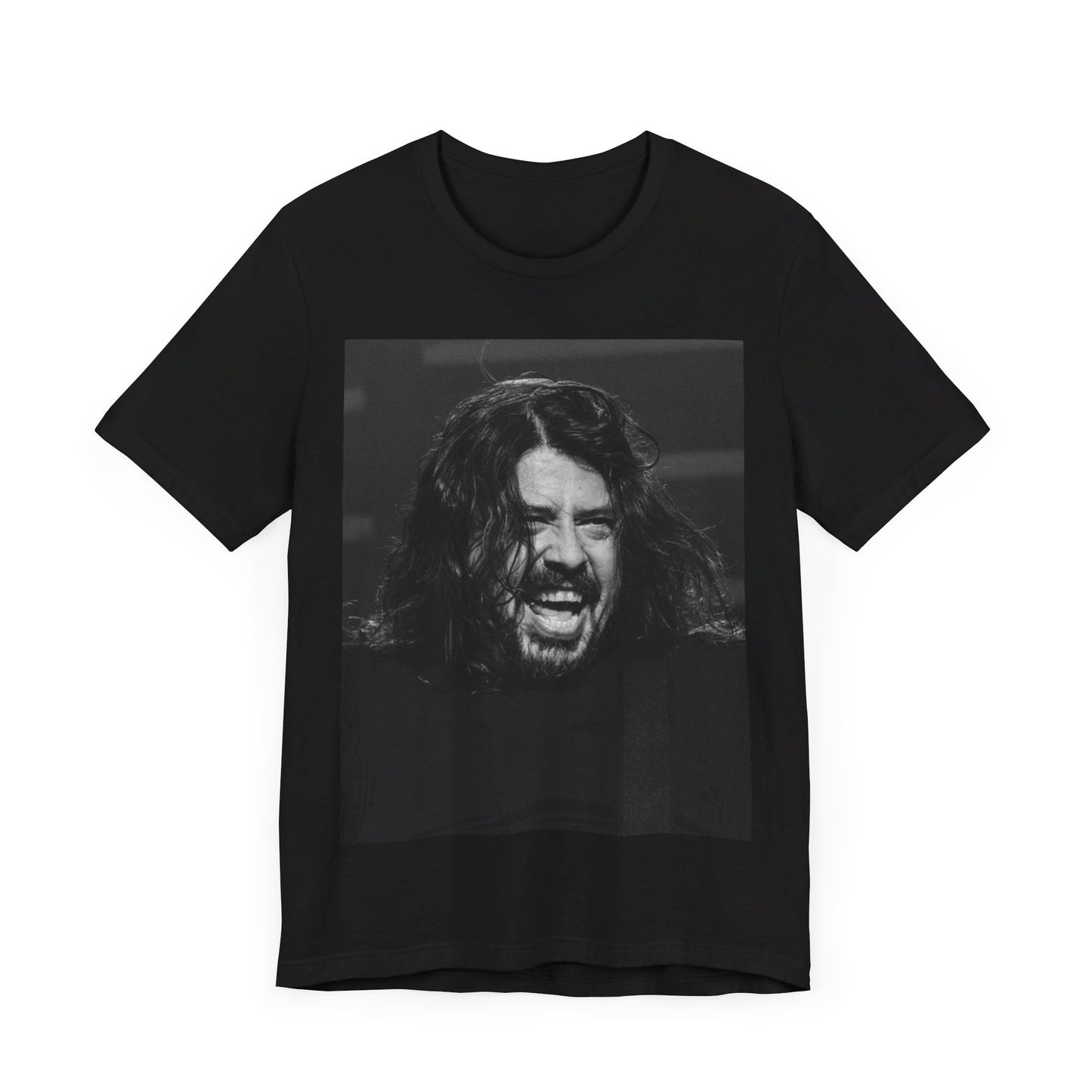 A black graphic t-shirt featuring a graphic related to Foo Fighters' 'All My Life' song or era.