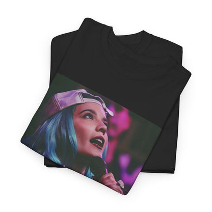 A black graphic t-shirt featuring a graphic related to Halsey's 'Badlands' album era.
