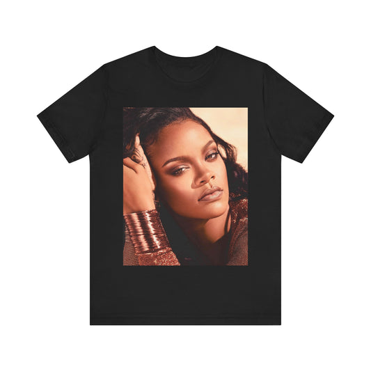 A black graphic t-shirt featuring a retro graphic related to Rihanna's 'Good Girl Gone Bad' album era.