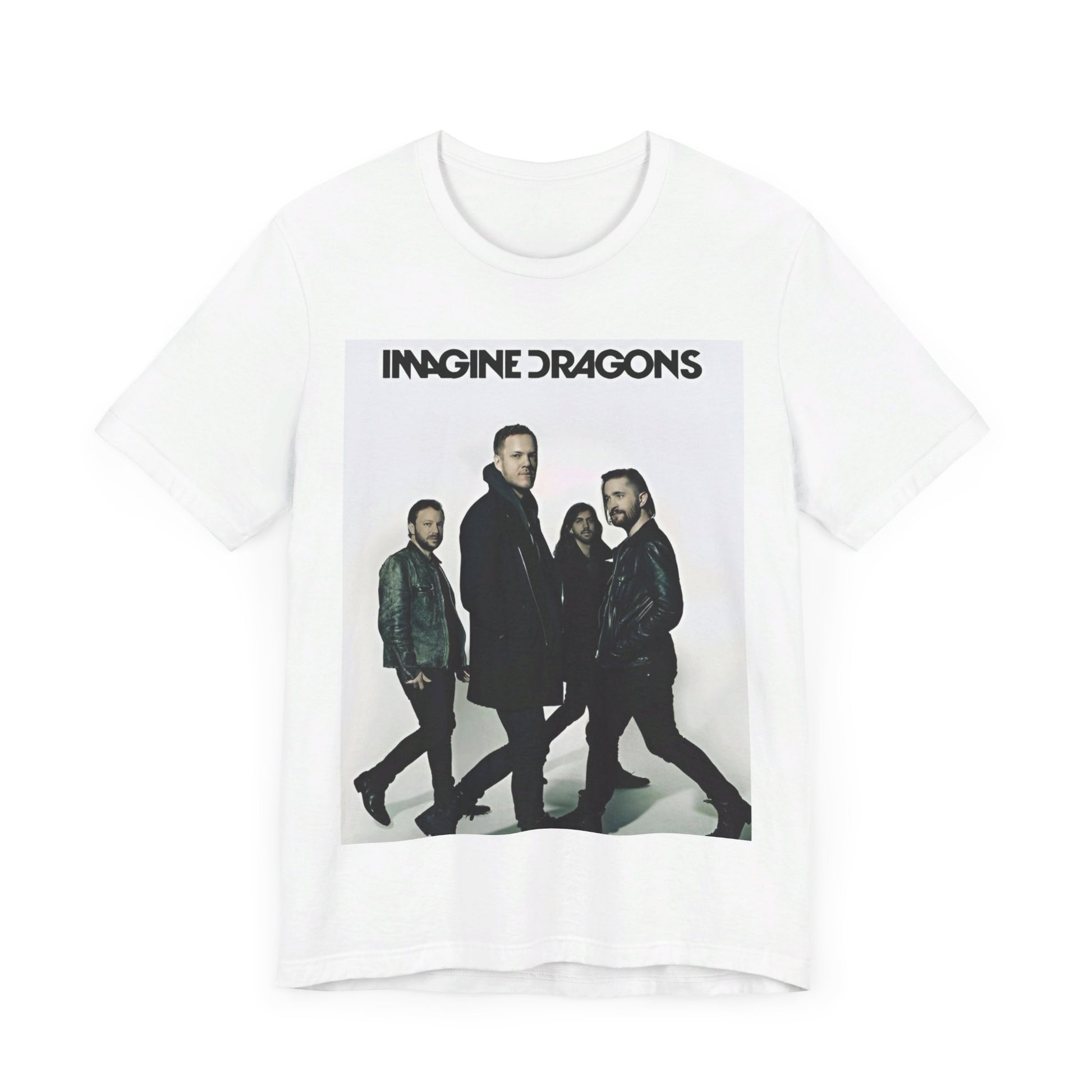 A black graphic t-shirt featuring a melodic indie rock graphic of Imagine Dragons.