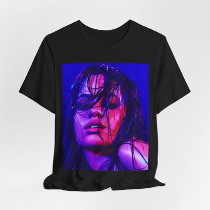 A black graphic t-shirt featuring a graphic related to Camila Cabello's "Havana" song.