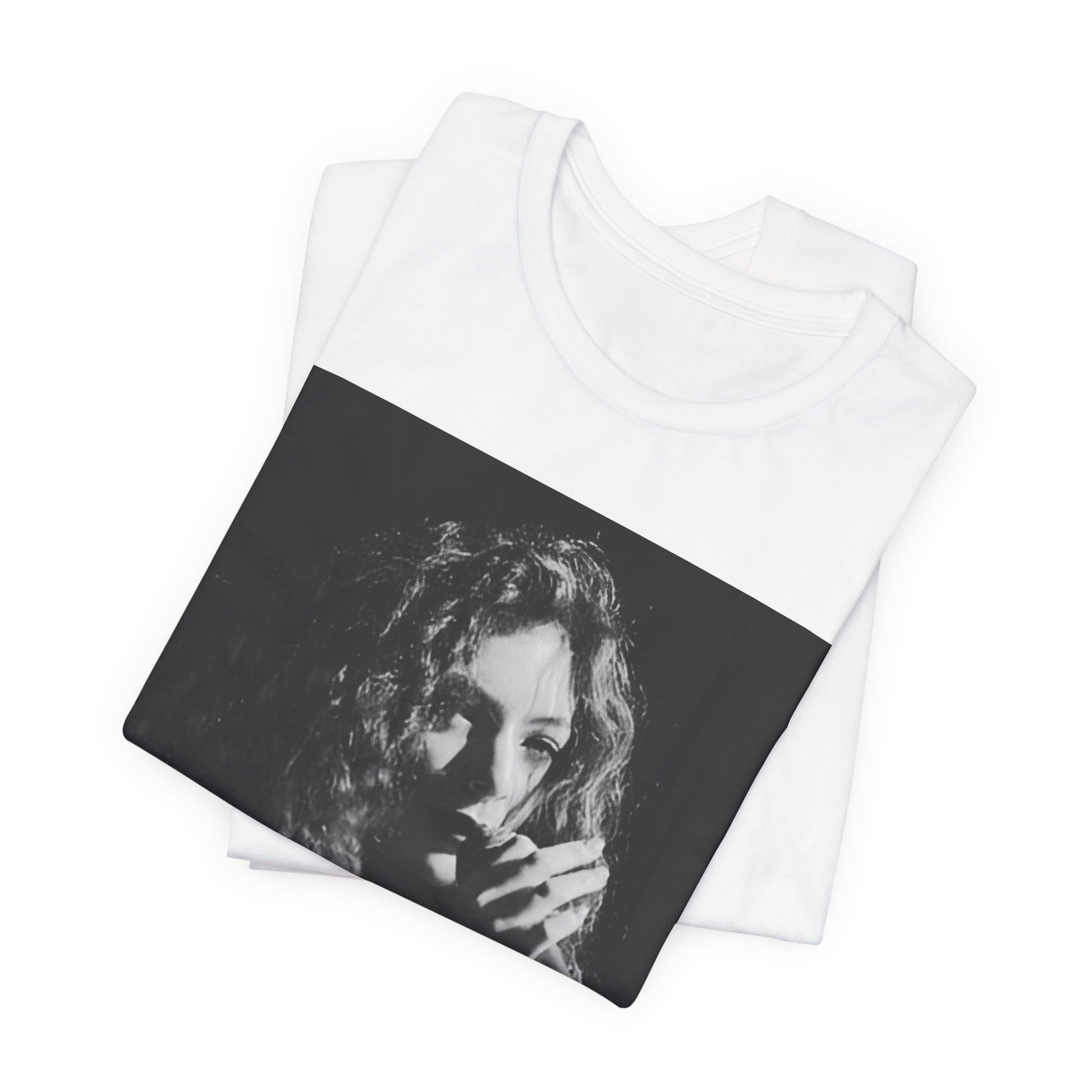 A black graphic t-shirt featuring a graphic or photo of Lorde performing live.