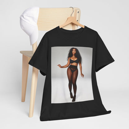 A black graphic t-shirt featuring a graphic related to SZA's 'Good Days' song or era.