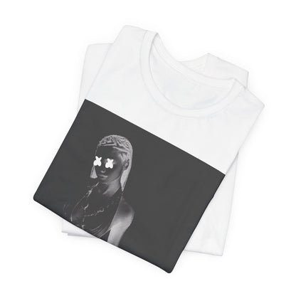 A black graphic t-shirt featuring a vintage amapiano icon graphic of Tyla.