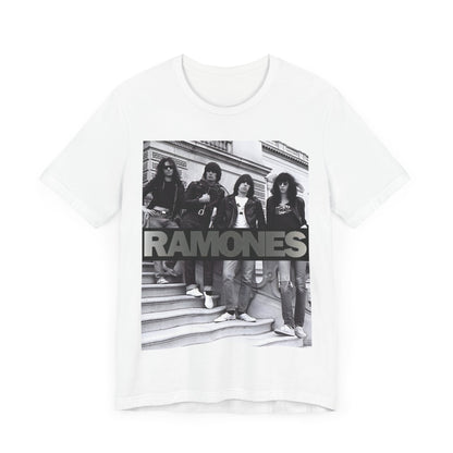 A black graphic t-shirt featuring a graphic related to Ramones' 'Blitzkrieg Bop' song or era.