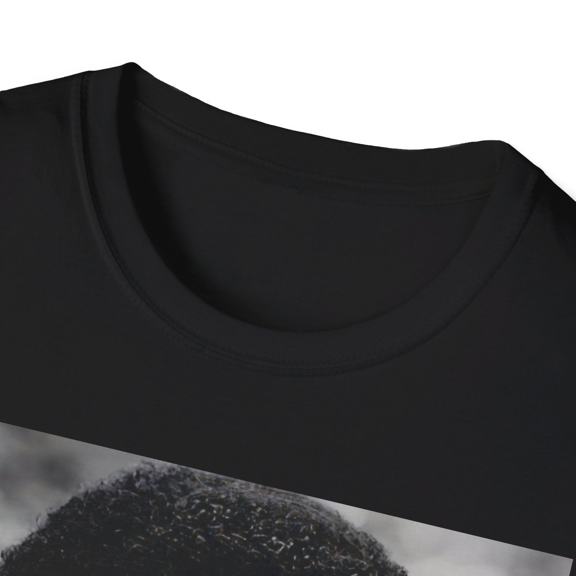 A black graphic t-shirt featuring a 70s-style graphic of Barry White with an iconic, joyful smile.