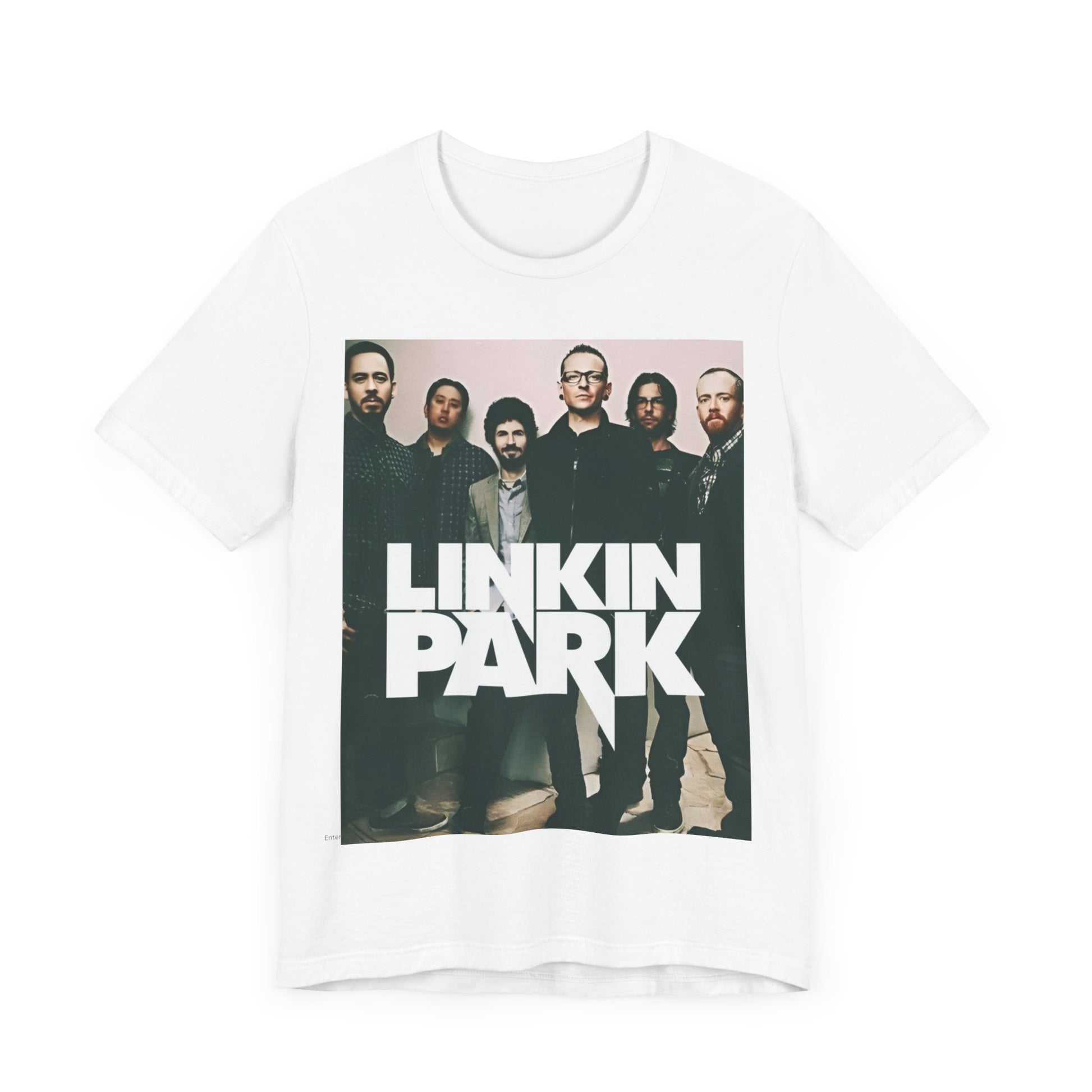 A black graphic t-shirt featuring a graphic related to Linkin Park's 'Numb' song or era.