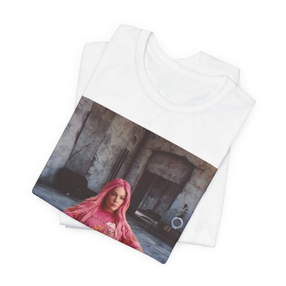 A black graphic t-shirt featuring a retro graphic related to Halsey's 'Badlands' album era.