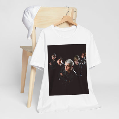 A black graphic t-shirt featuring a modern rock graphic of My Chemical Romance.