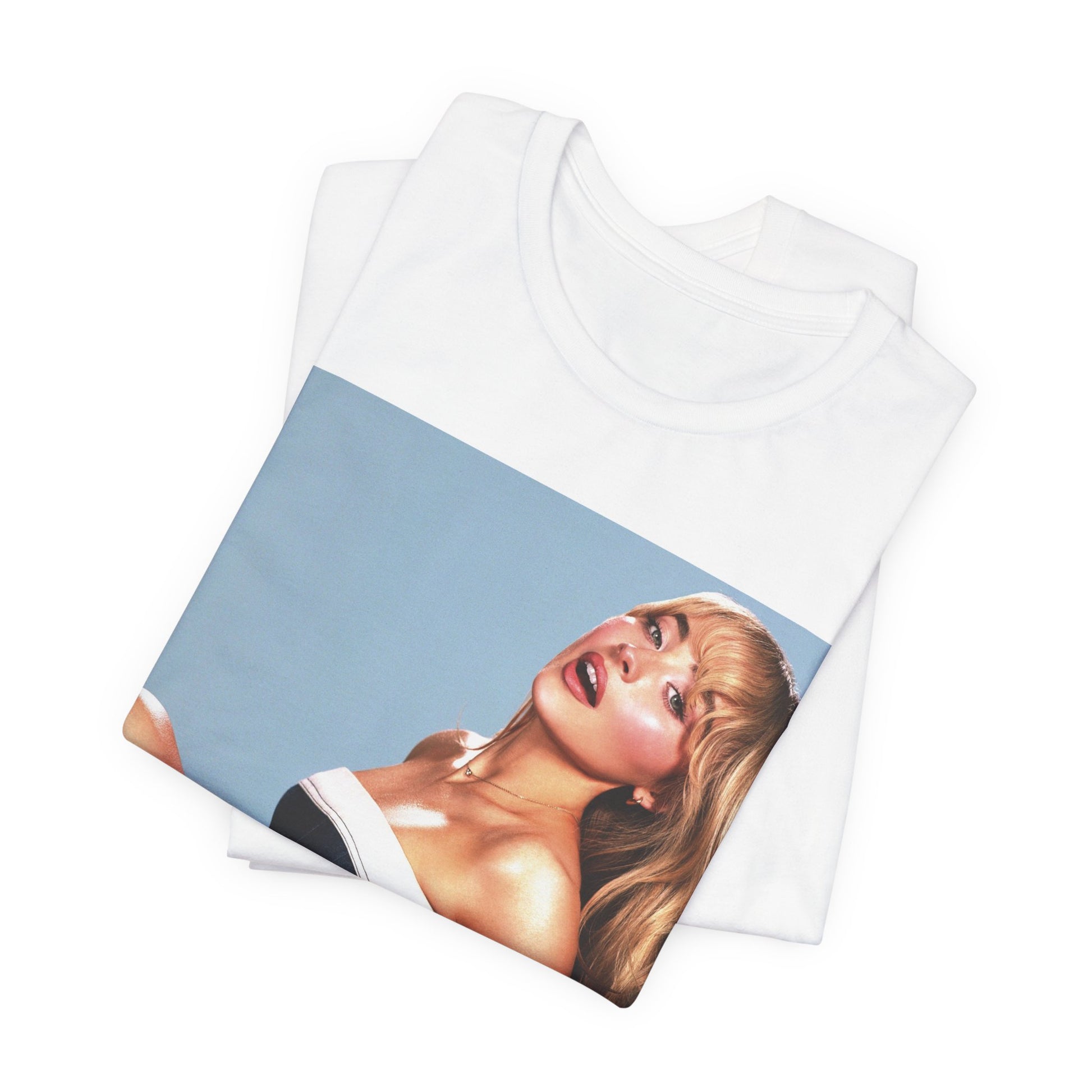 A black graphic t-shirt featuring a graphic related to Sabrina Carpenter's 'Espresso' song or era.